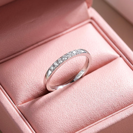 Pavé Front Band Ring | Diamond Simulant | 925 Sterling Silver | Prm5016