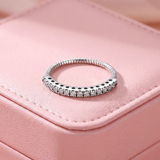 Dainty Pavé Band Ring | Diamond Simulant | 925 Sterling Silver | Prm5023