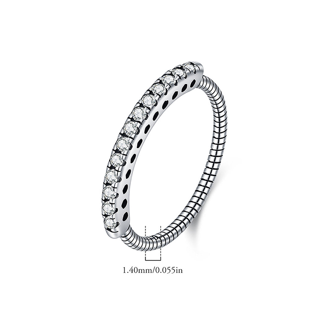 Dainty Pavé Band Ring | Diamond Simulant | 925 Sterling Silver | Prm5023