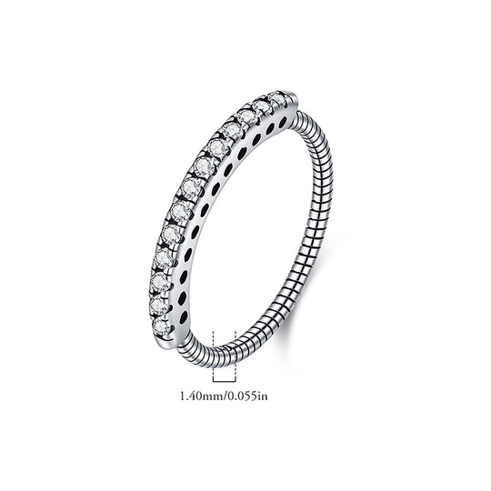Dainty Pavé Band Ring | Diamond Simulant | 925 Sterling Silver | Prm5023