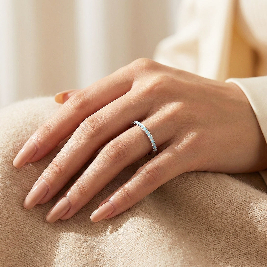 Opal Stackable Band Ring | 925 Sterling Silver | Prm5024