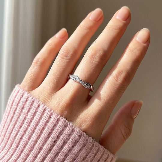 Twisted Vine Moissanite Silver Women Ring | Prm5038