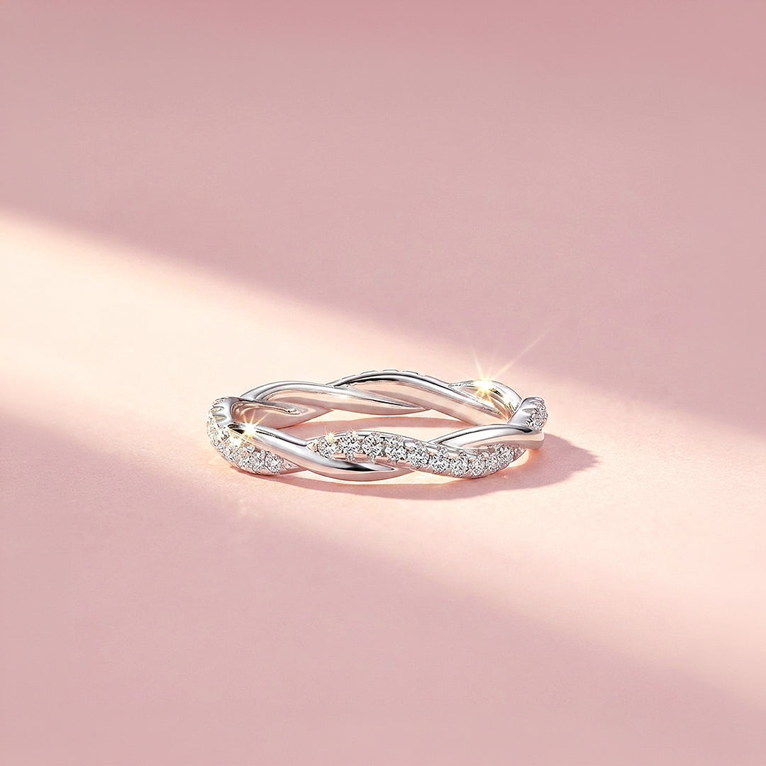 Twisted Vine Moissanite Silver Women Ring | Prm5038