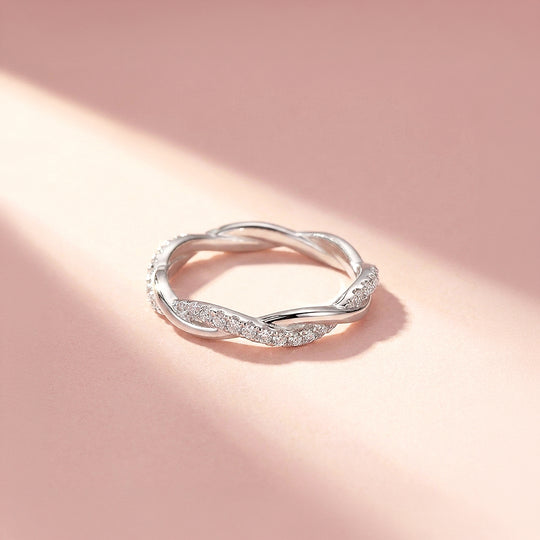 Twisted Vine Moissanite Silver Women Ring | Prm5038