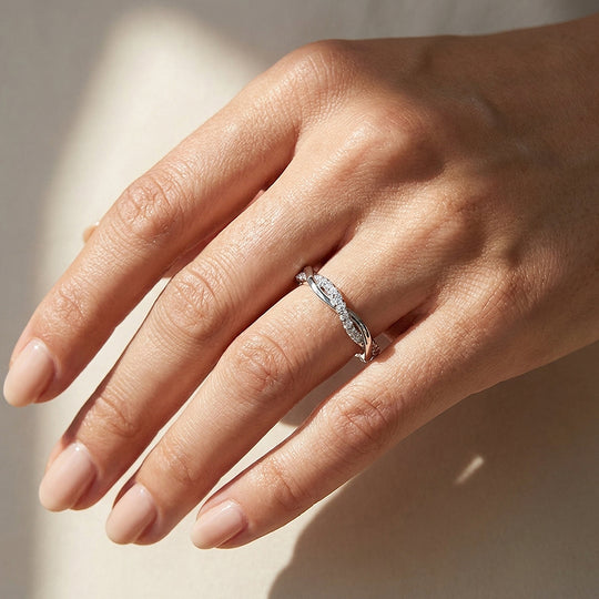 Twisted Vine Moissanite Silver Women Ring | Prm5038