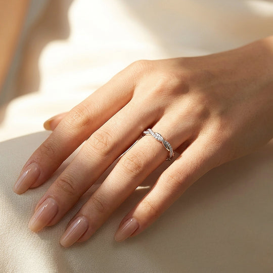 Twisted Vine Moissanite Silver Women Ring | Prm5038