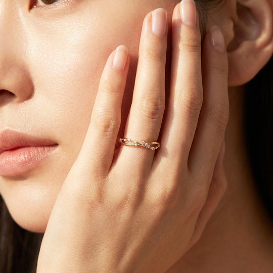 Twisted Moissanite Infinity Band Ring | 925 Sterling Silver | PRM5046