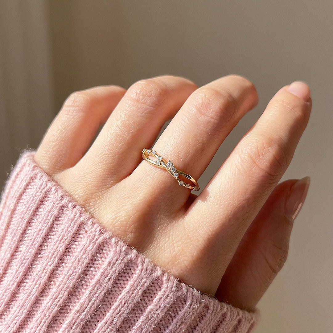 Twisted Moissanite Infinity Band Ring | 925 Sterling Silver | PRM5046