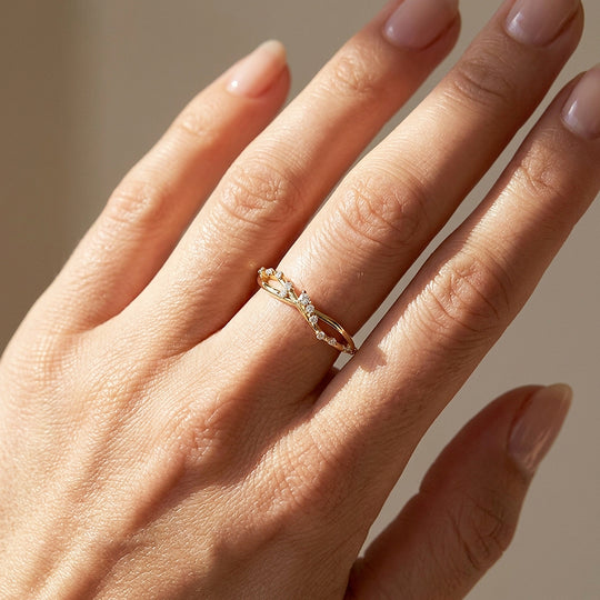 Twisted Moissanite Infinity Band Ring | 925 Sterling Silver | PRM5046
