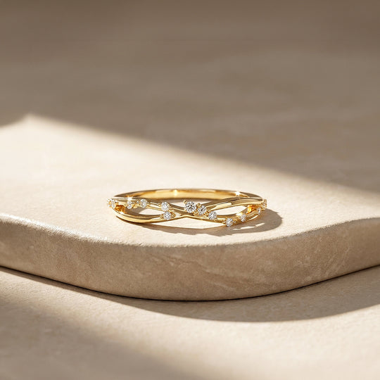 Twisted Moissanite Infinity Band Ring | 925 Sterling Silver | PRM5046