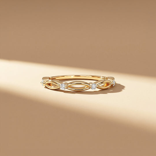 Open Marquise Moissanite Band Ring | 925 Sterling Silver | PRM5047