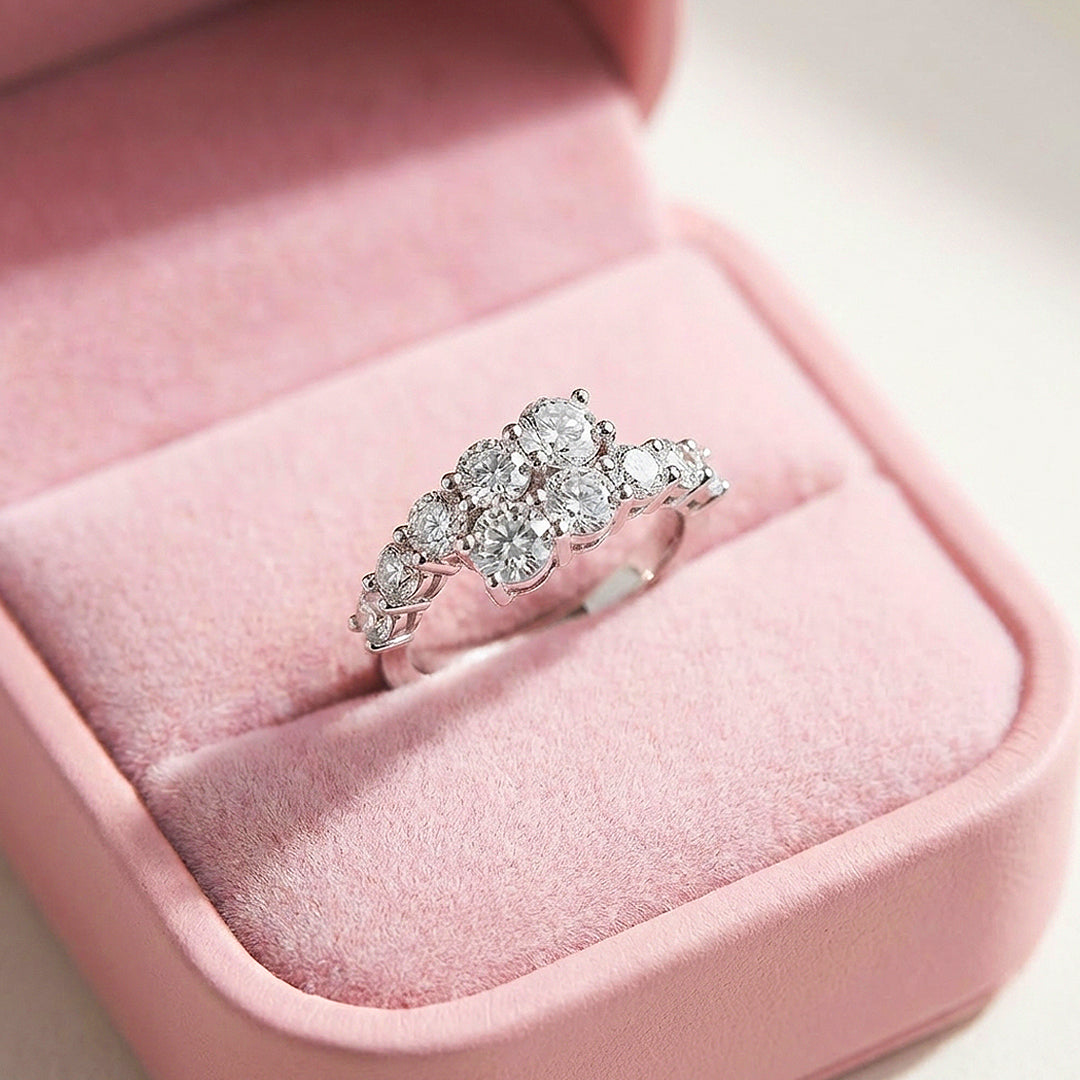 Multi-Stone Cluster Wave Ring | 925 Sterling Silver | PRM7120