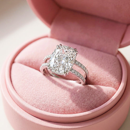 Cushion Cut Moissanite Solitaire Ring | 925 Sterling Silver | PRM7130