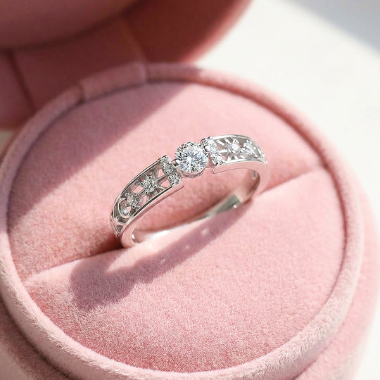 Celestial Star Moon Open Band Ring | 925 Sterling Silver | PRM7138