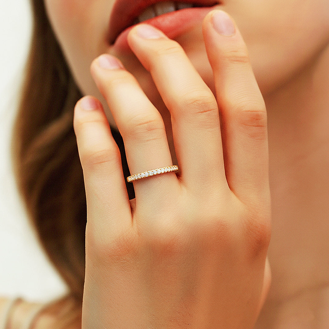 Round Slim Pavé Eternity Band | Moissanite | 925 Sterling Silver | Prm7148 - Ring | Singapore Jewellery, Wedding Rings &amp; Gifts | Same Day Delivery | Tiara.com.sg
