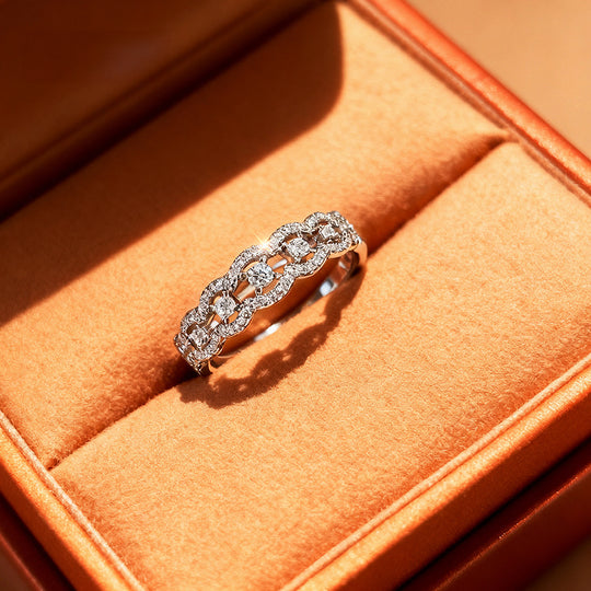Scalloped Pavé Eternity Band | Moissanite | 925 Sterling Silver | Prm7149 - Ring | Singapore Jewellery, Wedding Rings &amp; Gifts | Same Day Delivery | Tiara.com.sg