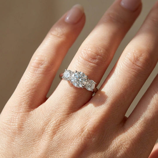 Trilogy Moissanite Women Ring | 925 Sterling Silver | PRM7151