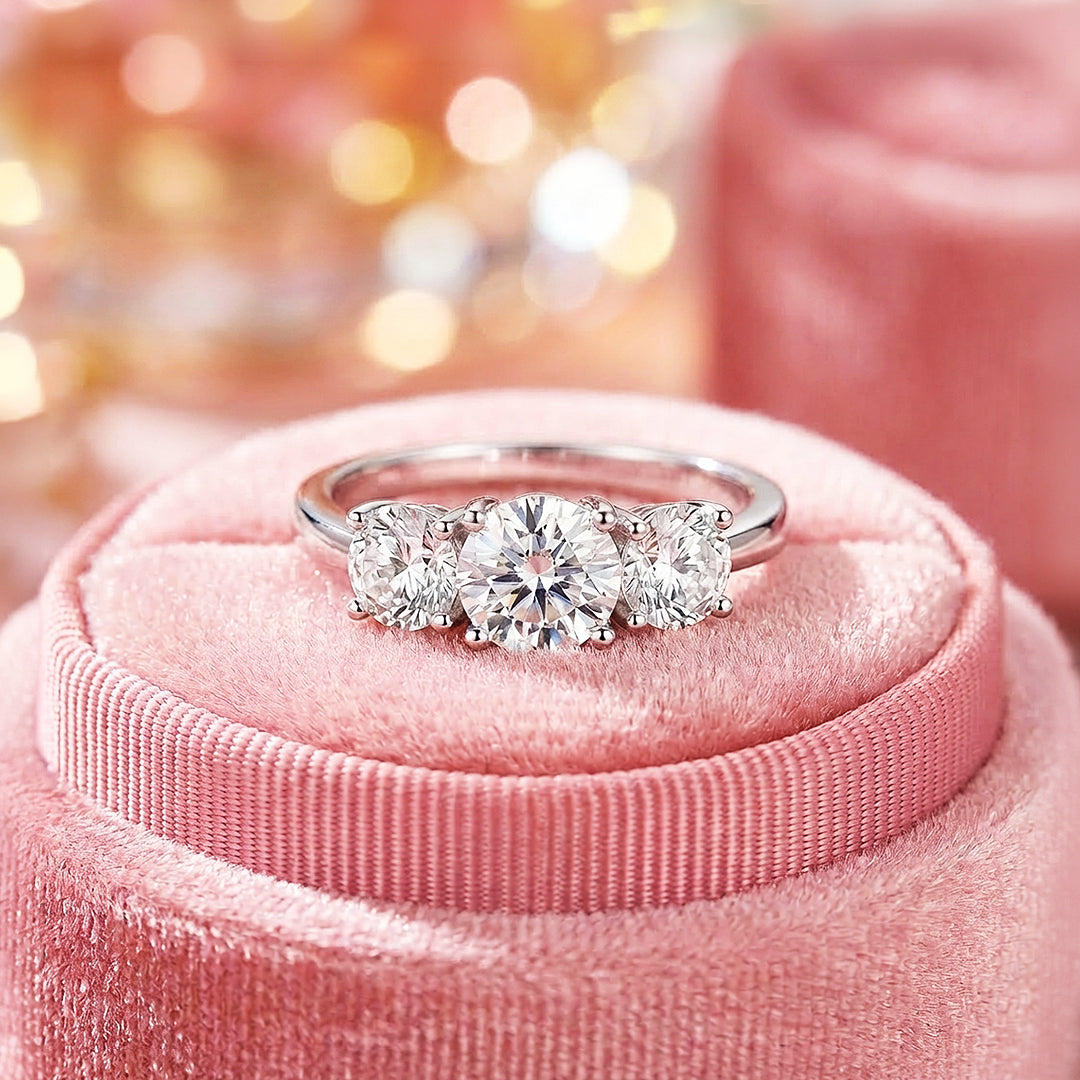 Trilogy Moissanite Women Ring | 925 Sterling Silver | PRM7151