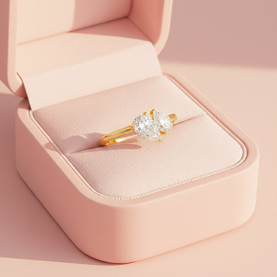 Dual Pear Toi et Moi Ring | 1.50ct | Moissanite | 925 Sterling Silver | Prm7156 - Ring | Singapore Jewellery, Wedding Rings &amp; Gifts | Same Day Delivery | Tiara.com.sg