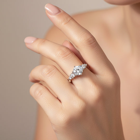 Trilogy Triple Stone Ring | 1.00ct | Moissanite | 925 Sterling Silver | Prm7162 - Ring | Singapore Jewellery, Wedding Rings &amp; Gifts | Same Day Delivery | Tiara.com.sg