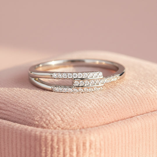 Triple Row Intertwined Band | Moissanite | 925 Sterling Silver | Prm7167 - Ring | Singapore Jewellery, Wedding Rings &amp; Gifts | Same Day Delivery | Tiara.com.sg