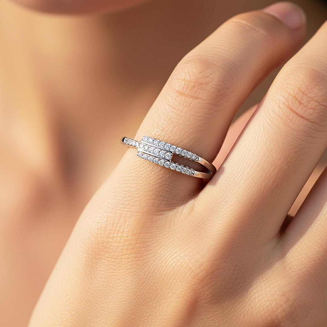 Triple Row Intertwined Band | Moissanite | 925 Sterling Silver | Prm7167 - Ring | Singapore Jewellery, Wedding Rings &amp; Gifts | Same Day Delivery | Tiara.com.sg