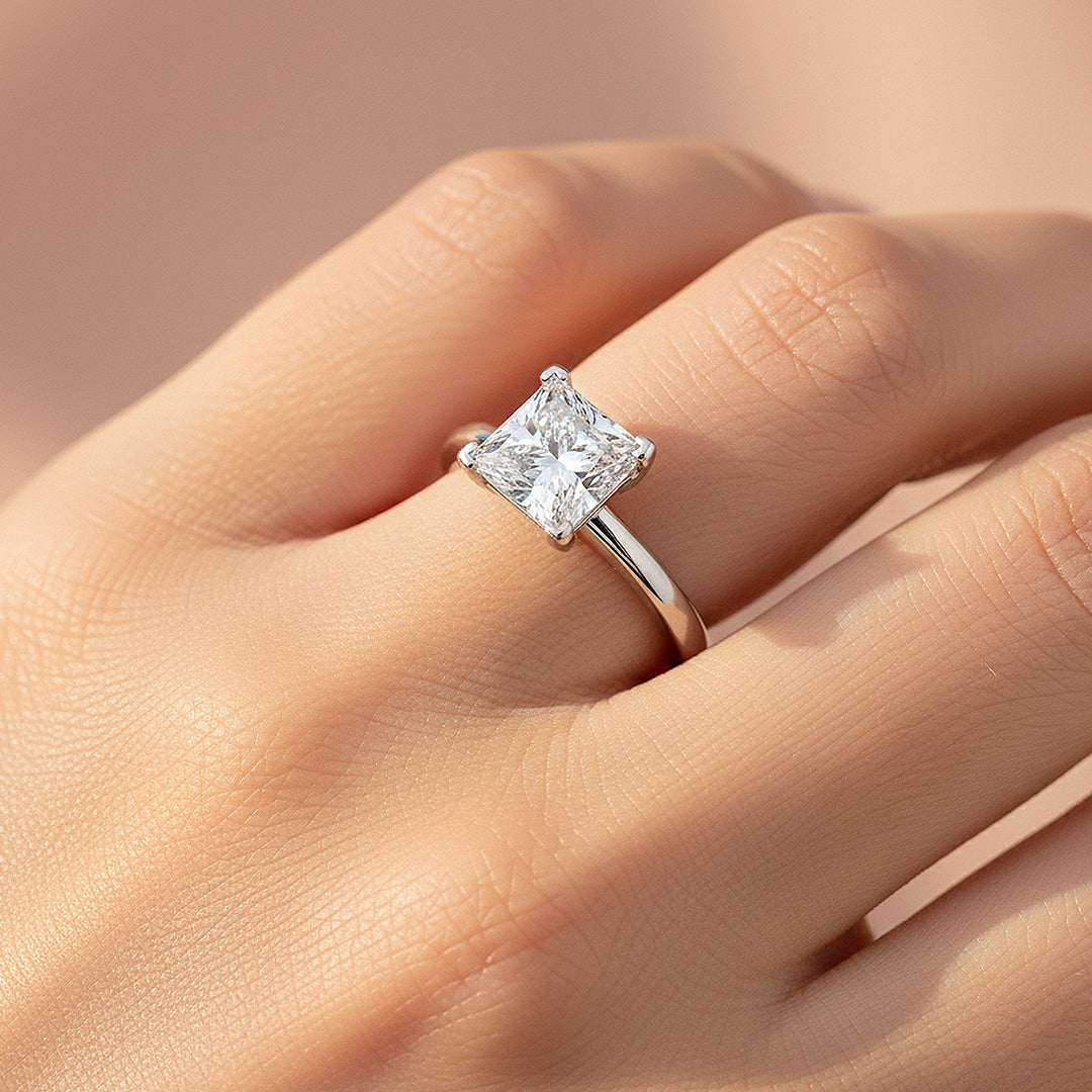 Princess Cut Solitaire Ring | Moissanite | 925 Sterling Silver | Prm7168 - Ring | Singapore Jewellery, Wedding Rings & Gifts | Same Day Delivery | Tiara.com.sg