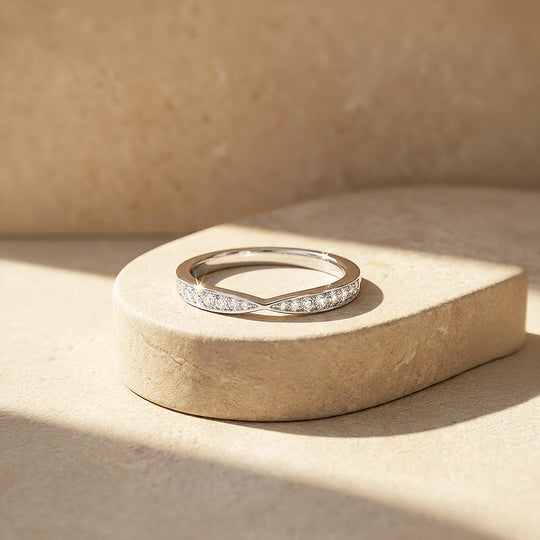 Infinity Moissanite Band Ring | 925 Sterling Silver | PRM7191