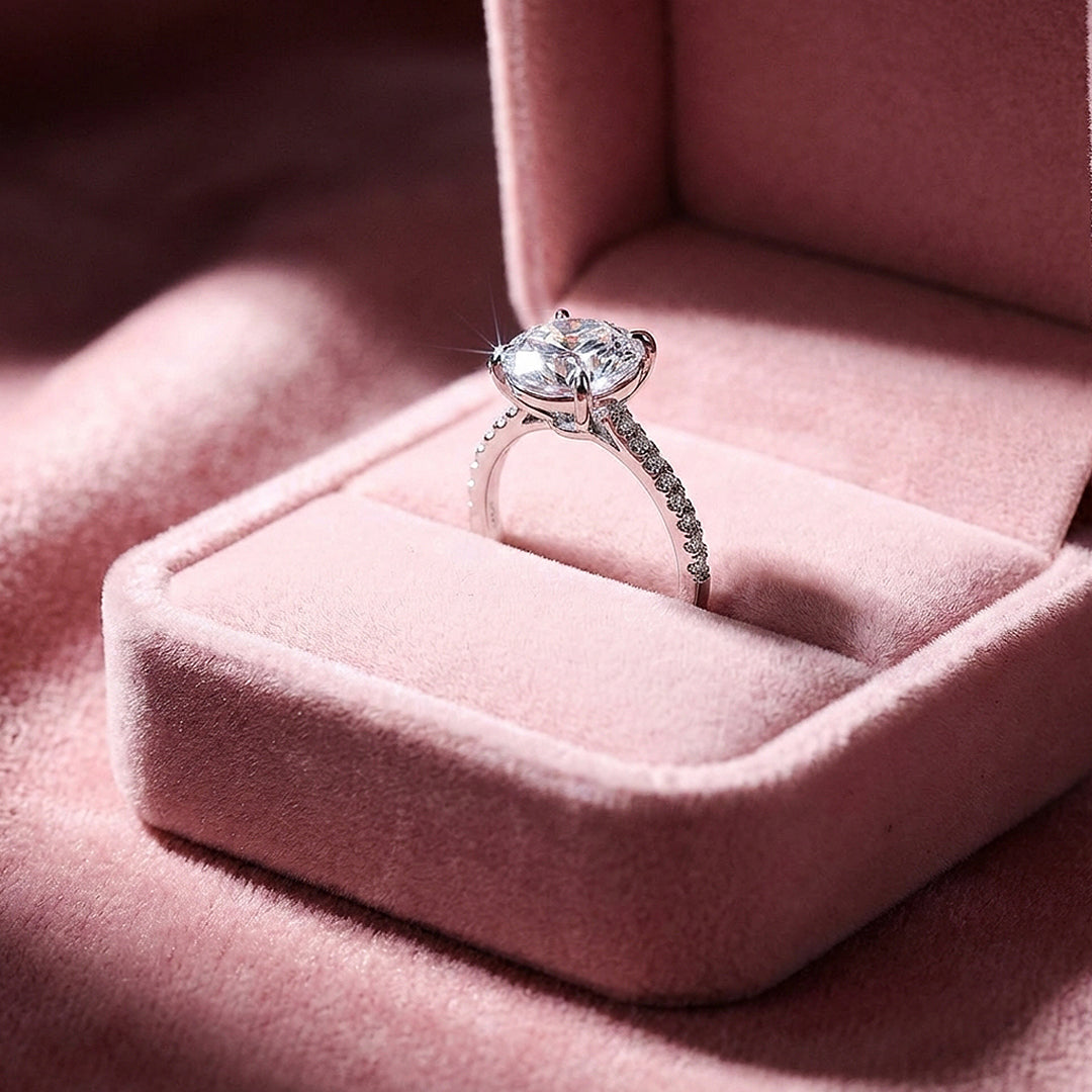 5 Carat Moissanite Engagement Ring | 925 Sterling Silver | PRM7193