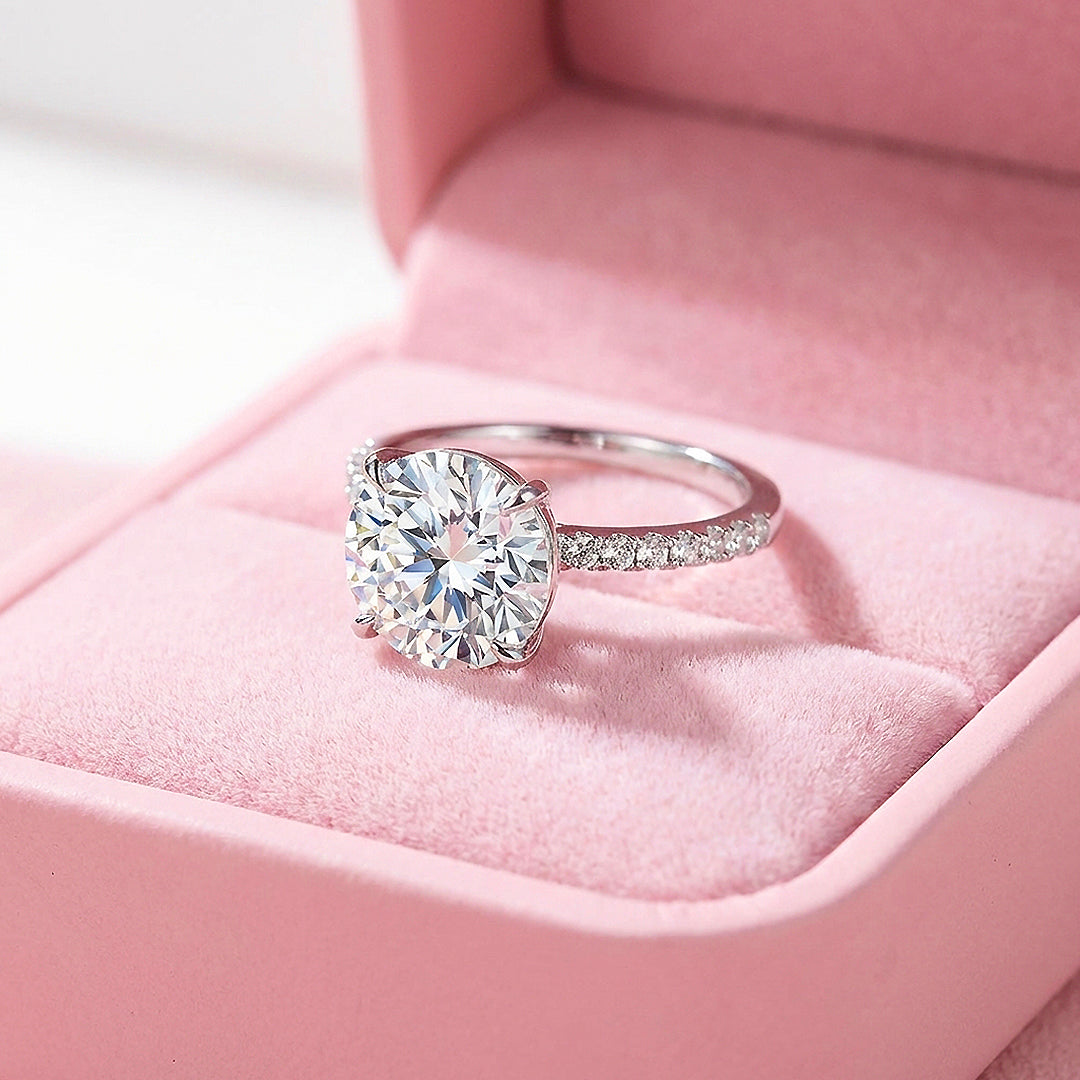 5 Carat Moissanite Engagement Ring | 925 Sterling Silver | PRM7193