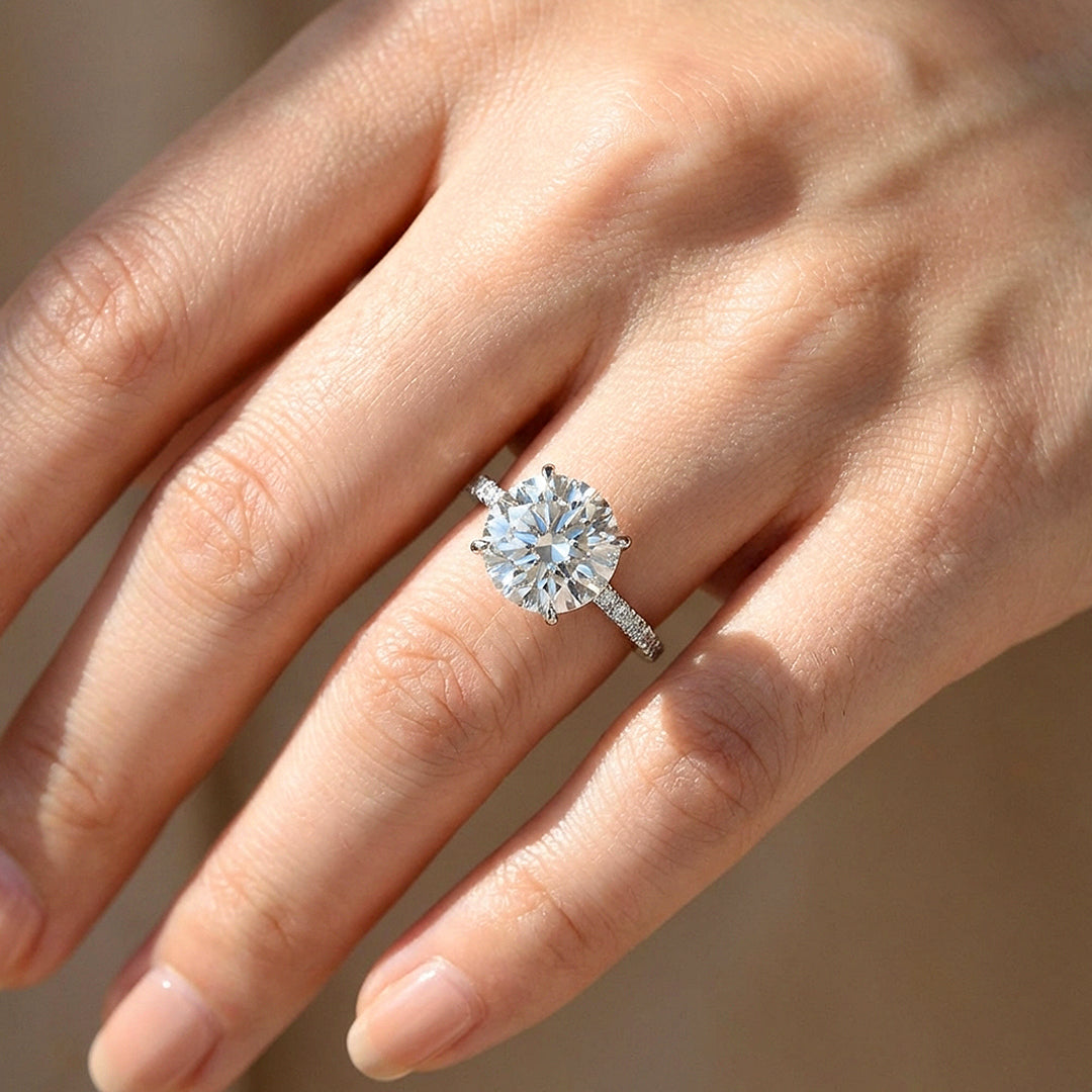 5 Carat Moissanite Engagement Ring | 925 Sterling Silver | PRM7193