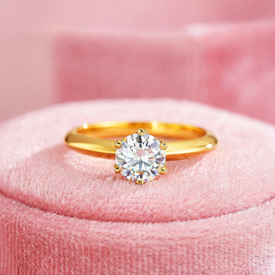Moissanite Solitaire Engagement Ring | 925 Sterling Silver | PRM7198