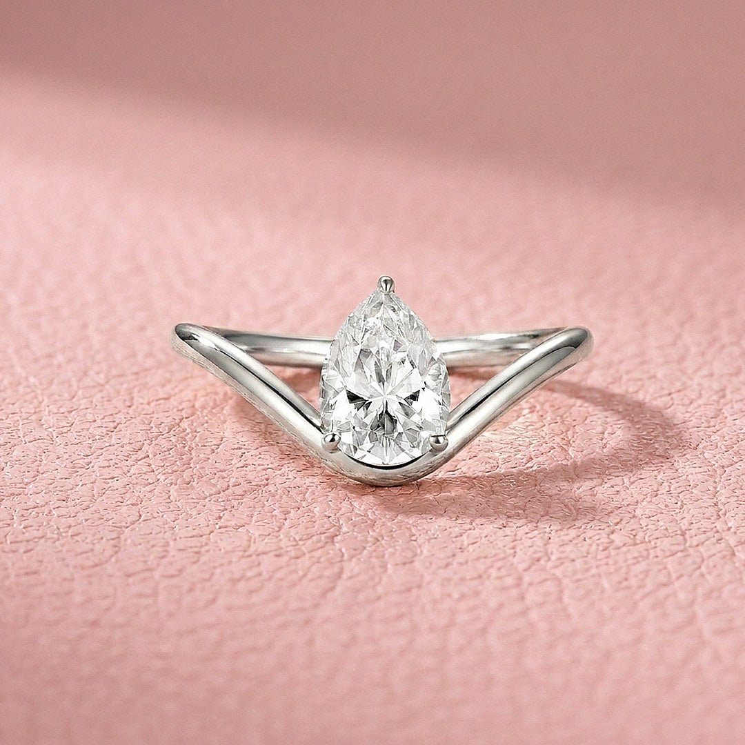 Pear-Cut Chevron Women Ring | 925 Silver | PRM7205