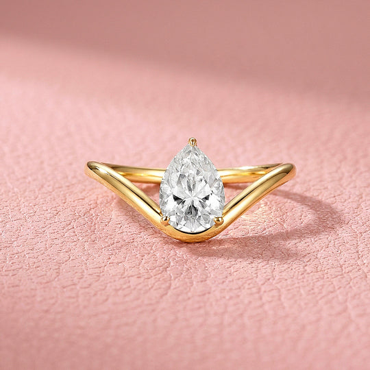 Pear-Cut Chevron Women Ring | 925 Silver | PRM7205