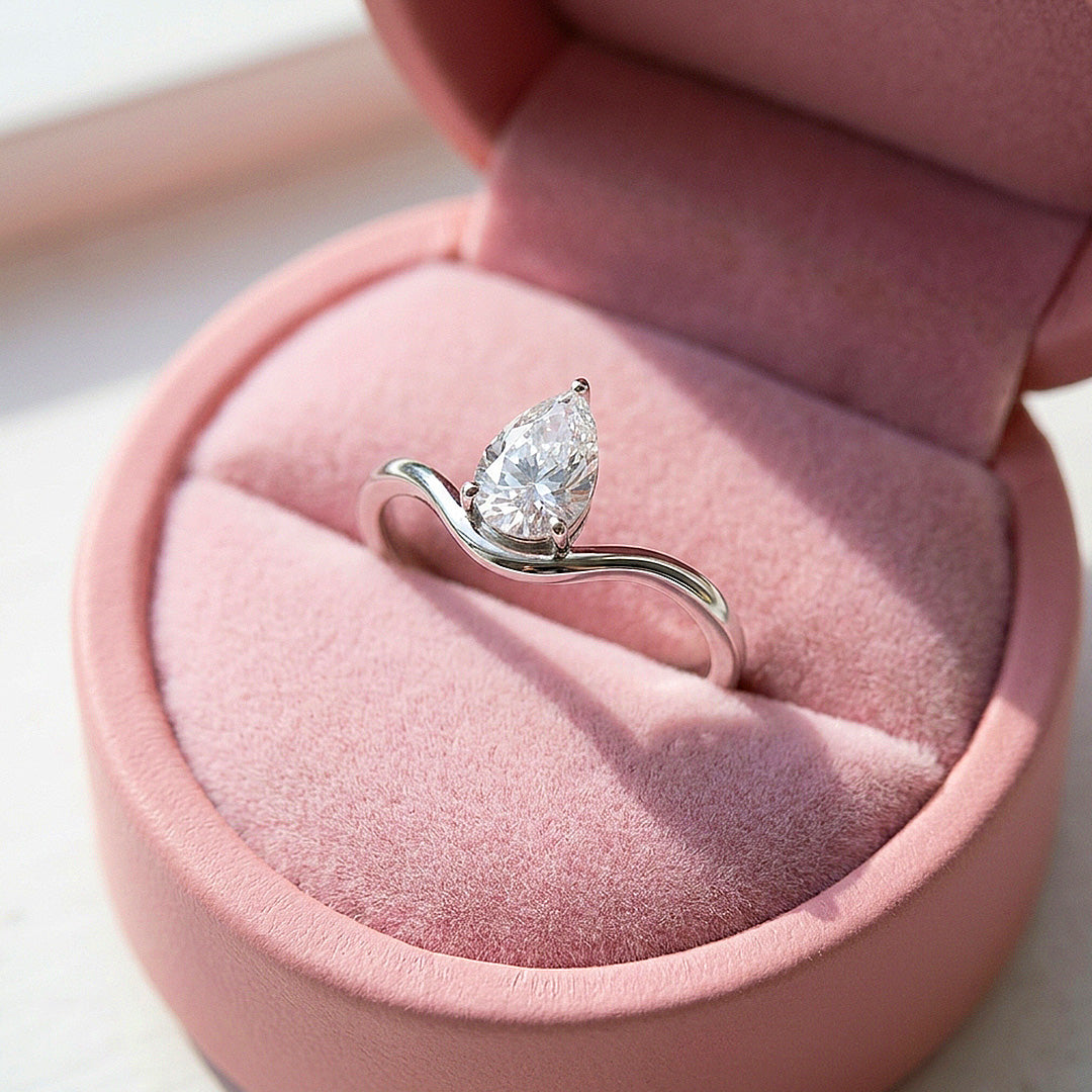 Pear-Cut Chevron Women Ring | 925 Silver | PRM7205