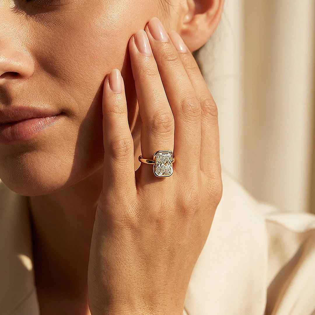Radiant Moissanite Solitaire Ring | 925 Sterling Silver | PRM7207