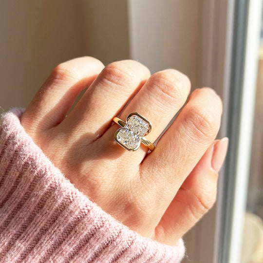 Radiant Moissanite Solitaire Ring | 925 Sterling Silver | PRM7207