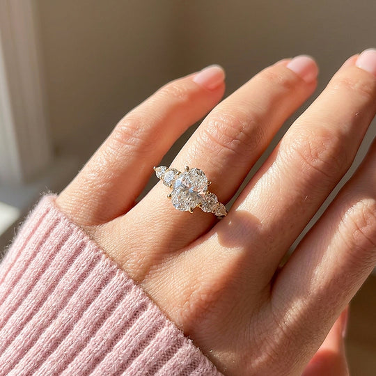 Five-Stone Oval Moissanite Ring | 925 Sterling Silver | PRM7225