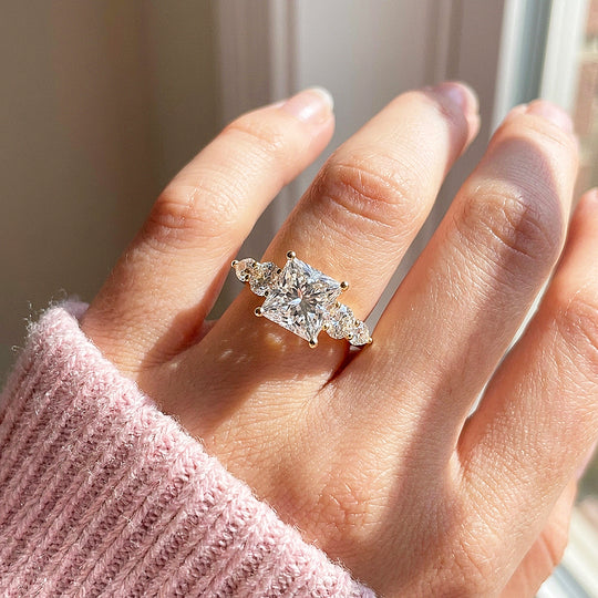 Five-Stone Princess-Cut Moissanite Ring | 925 Sterling Silver | PRM7226
