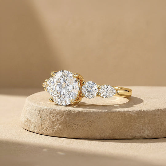 Five-Stone Round Moissanite Ring | 925 Sterling Silver | PRM7227