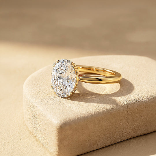 6 Carat Oval Moissanite Solitaire Ring | 925 Sterling Silver | PRM7234