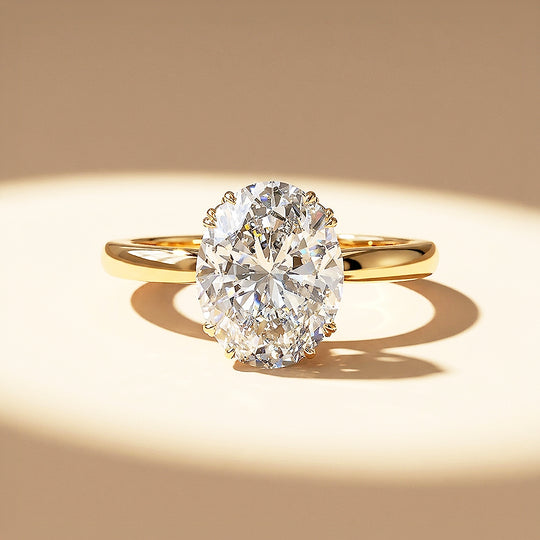 6 Carat Oval Moissanite Solitaire Ring | 925 Sterling Silver | PRM7234