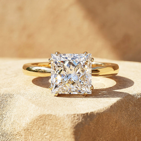 4 Carat Princess-Cut Moissanite Solitaire Ring | 925 Sterling Silver | PRM7235