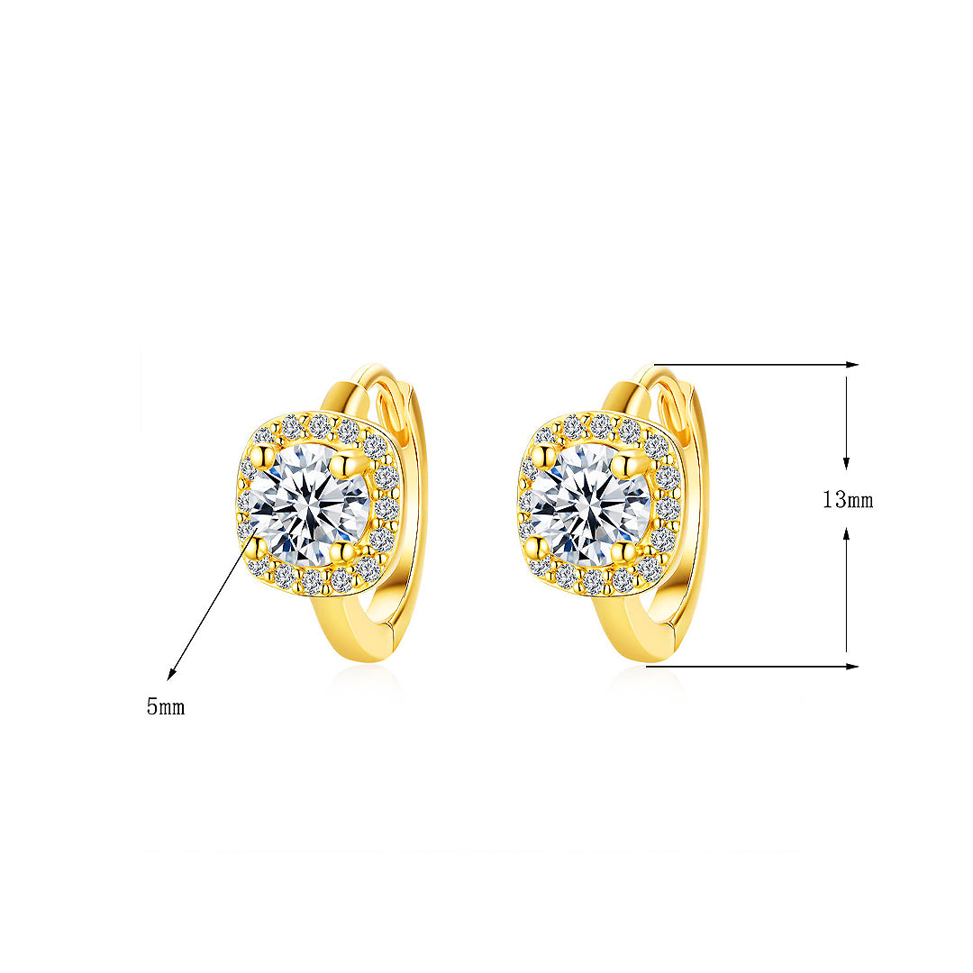 Prm8123: The Moissanite Cushion Halo Huggie Hoops