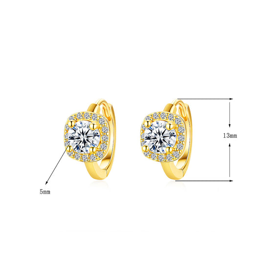Prm8123: The Moissanite Cushion Halo Huggie Hoops