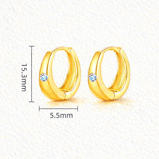 Huggie Earrings | Moissanite | 14K Gold Plated 925 Sterling Silver | Prm8132 - Earrings | Singapore Jewellery, Wedding Rings &amp; Gifts | Same Day Delivery | Tiara.com.sg
