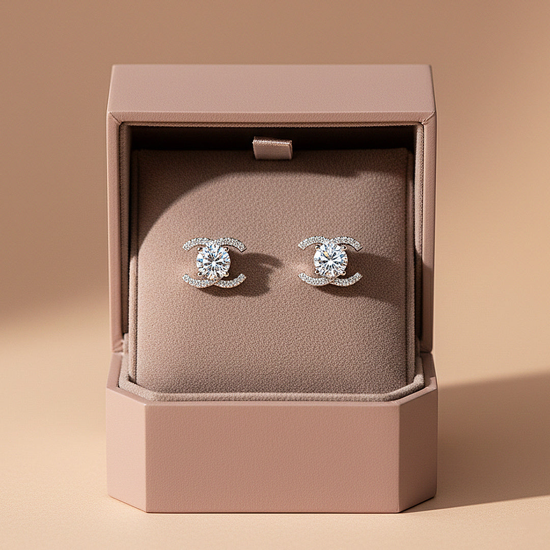 Iconic C-Halo Stud Earrings | Moissanite | 925 Sterling Silver | Prm8147 - Earrings | Singapore Jewellery, Wedding Rings &amp; Gifts | Same Day Delivery | Tiara.com.sg