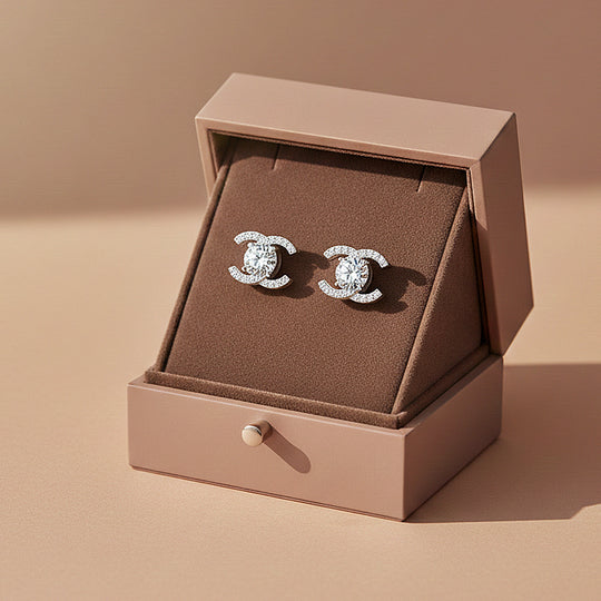 Iconic C-Halo Stud Earrings | Moissanite | 925 Sterling Silver | Prm8147 - Earrings | Singapore Jewellery, Wedding Rings &amp; Gifts | Same Day Delivery | Tiara.com.sg