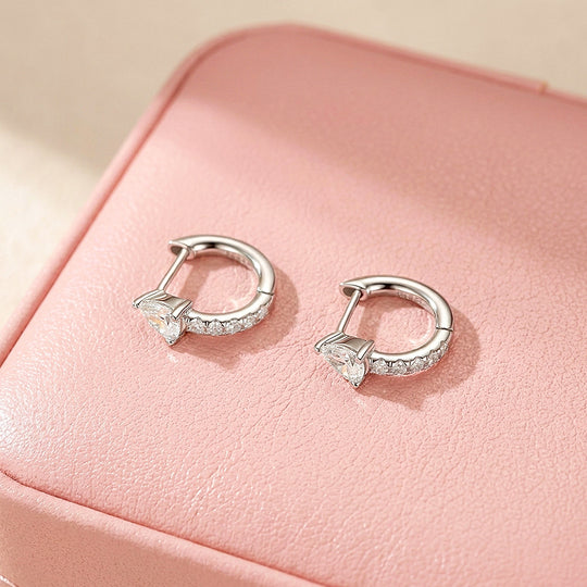Pear Moissanite Hoop Earrings | 925 Sterling Silver | PRM8168