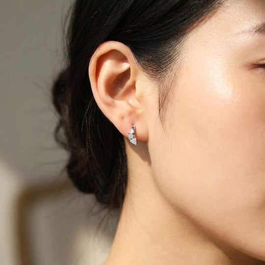 Marquise Moissanite Hoop Earrings | 925 Sterling Silver | PRM8169